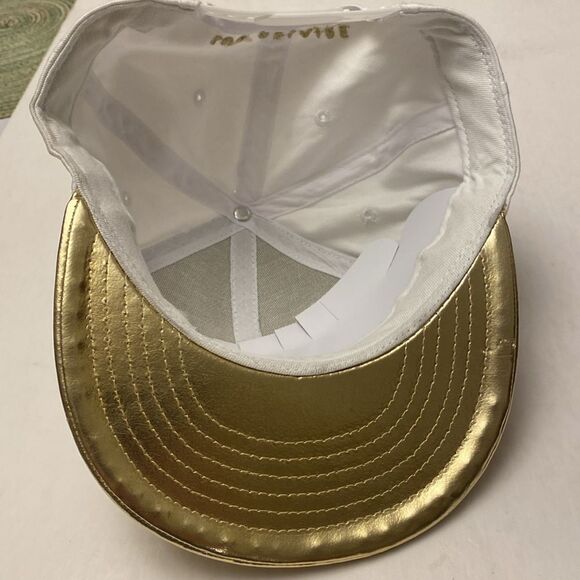 LUC BELAIRE White/ Gold Snap Back Hat OS - Picture 5 of 5